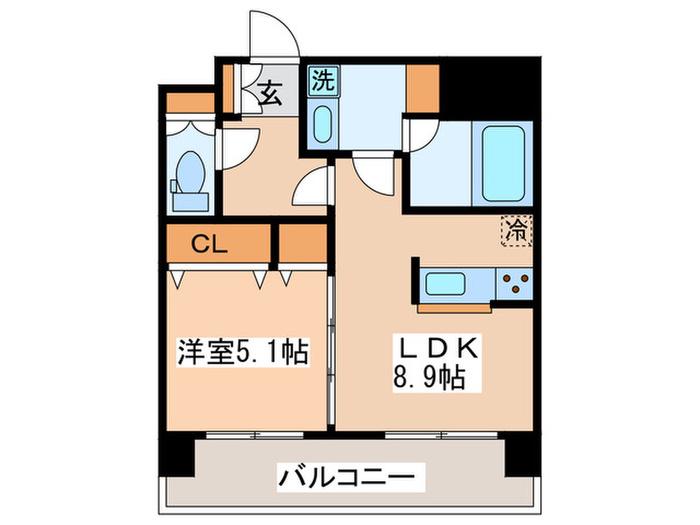 デル・スール テラス(1LDK/2階)の間取り写真