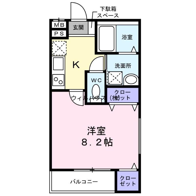 フジパレス新金岡5番館(1K/2階)の間取り写真