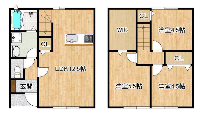MAISON BLANCHE(3LDK/1階)の間取り写真