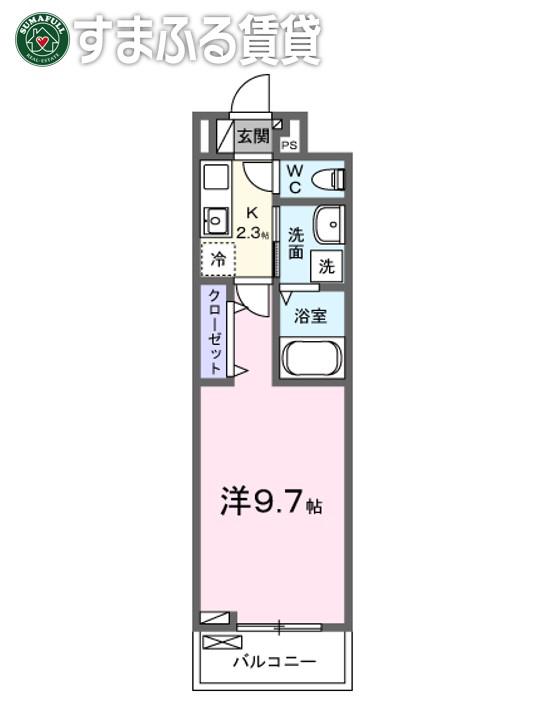 エクシード新安城(1K/2階)の間取り写真