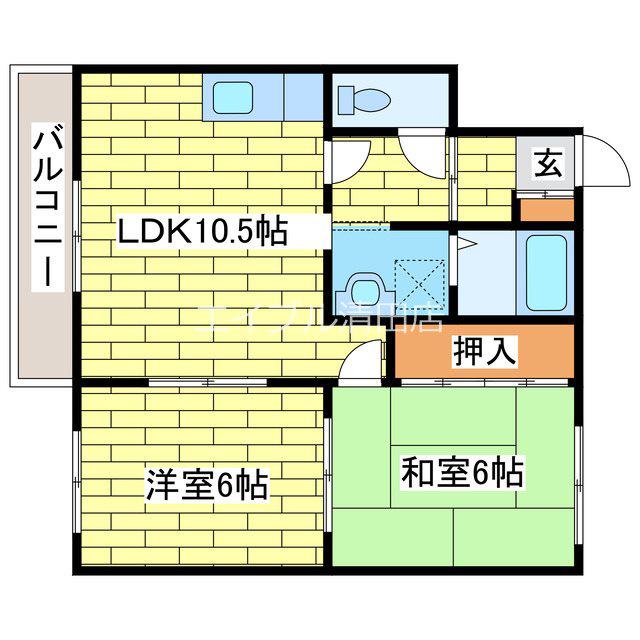 コーポ美沢1(2DK/2階)の間取り写真