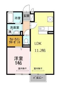 エミネンス牧野(1LDK/2階)の間取り写真