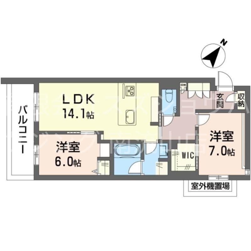 クレストメゾン(2LDK/4階)の間取り写真