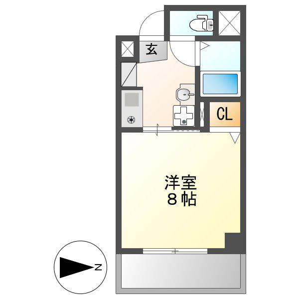 ルフィール八田(1K/7階)の間取り写真