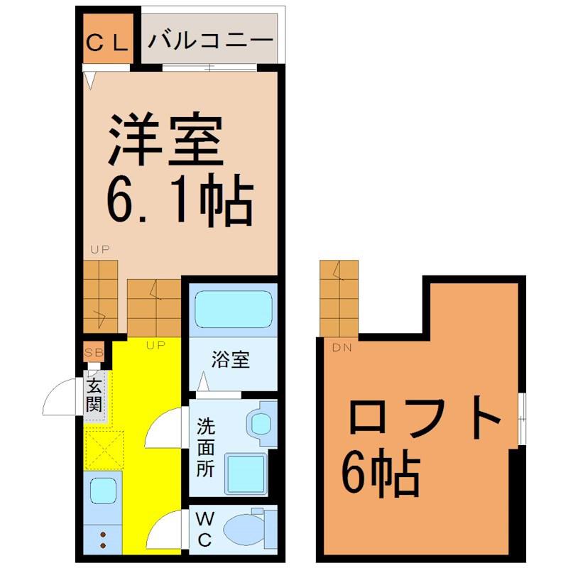 フォルクローレ名駅西(1K/1階)の間取り写真