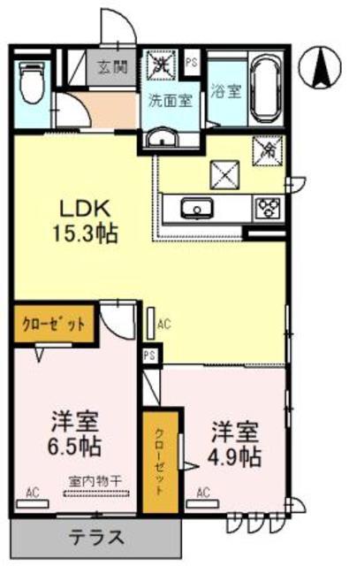 クラシスト今川(2LDK/1階)の間取り写真