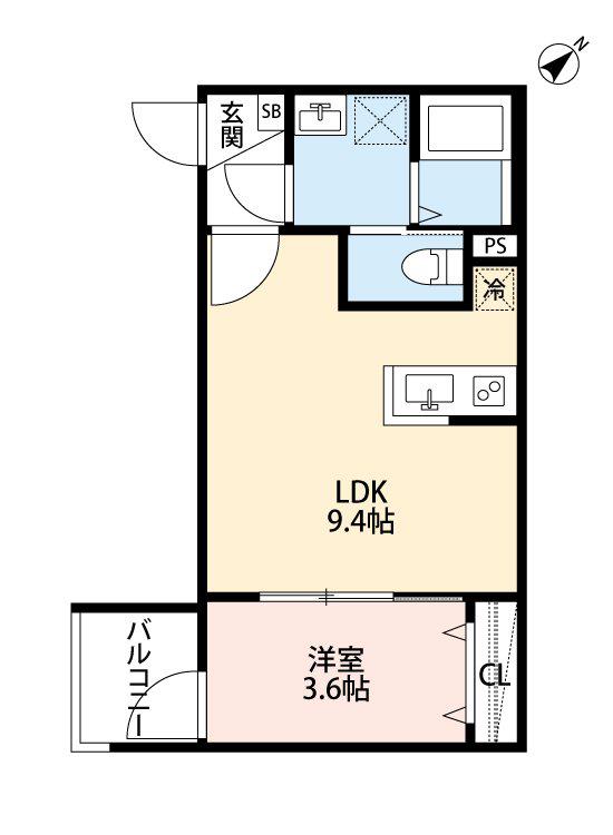 ROBOT HOME 愛宕町B(1LDK/1階)の間取り写真