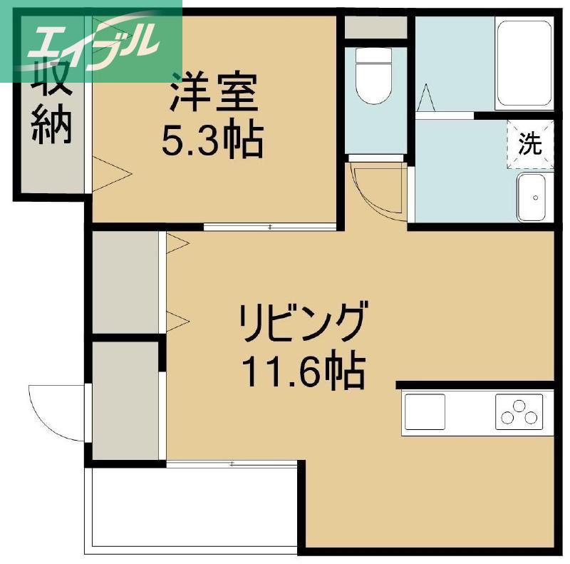 GROUND SK(1LDK/2階)の間取り写真