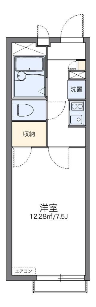 レオパレス喜多I(1K/2階)の間取り写真