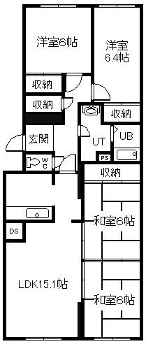 サーム旭町壱番館(4LDK/1階)の間取り写真