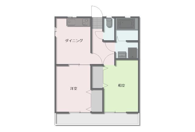 シーサイドハイム(2DK/2階)の間取り写真
