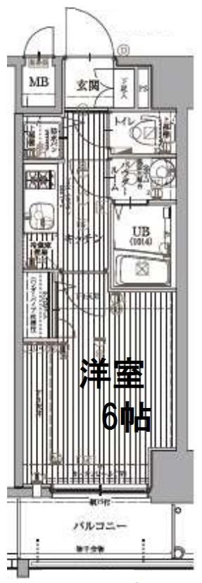 エスリード京橋ウエスト(1K/9階)の間取り写真