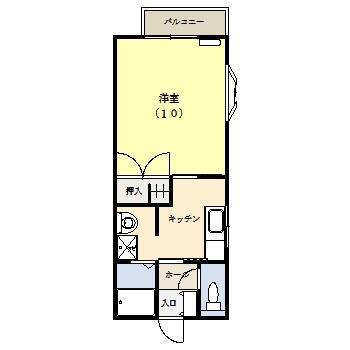 フェリス牡丹山(1K/2階)の間取り写真
