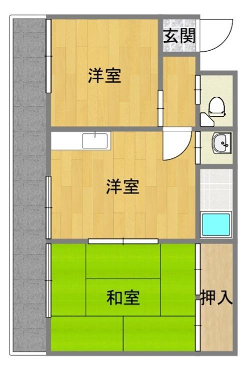 AN PALACE(2DK/5階)の間取り写真