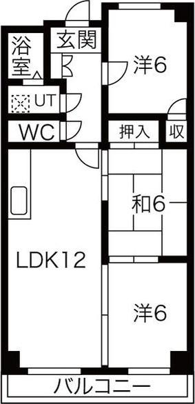 第2高杉マンション(3LDK/4階)の間取り写真