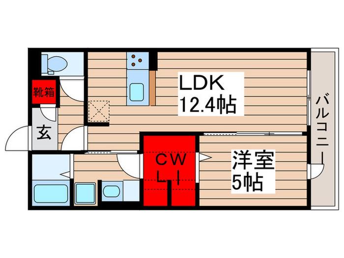 アーガイル(1LDK/2階)の間取り写真