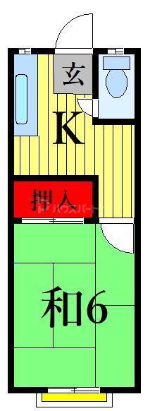 あずまコーポ(1K/2階)の間取り写真