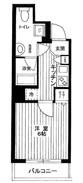 スパシエ新宿哲学堂公園(1K/2階)の間取り写真