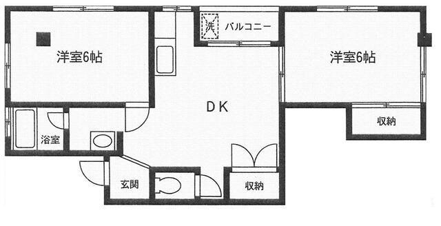 リーフビル(2DK/4階)の間取り写真