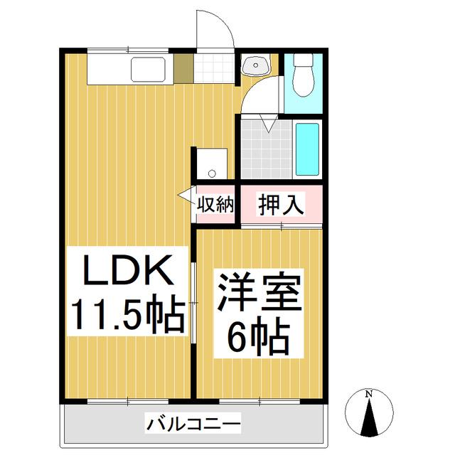 ファインレジデンス(1LDK/1階)の間取り写真