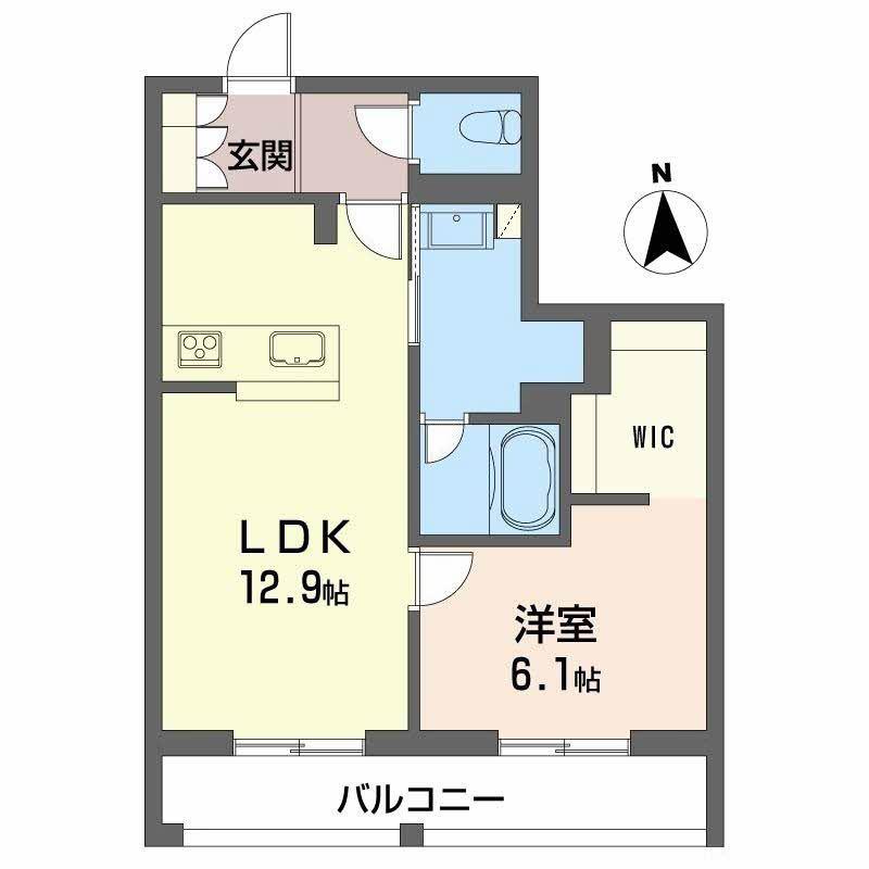 ラピス連坊(1LDK/1階)の間取り写真