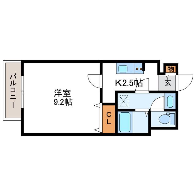 スカイヒルズN15(1K/4階)の間取り写真