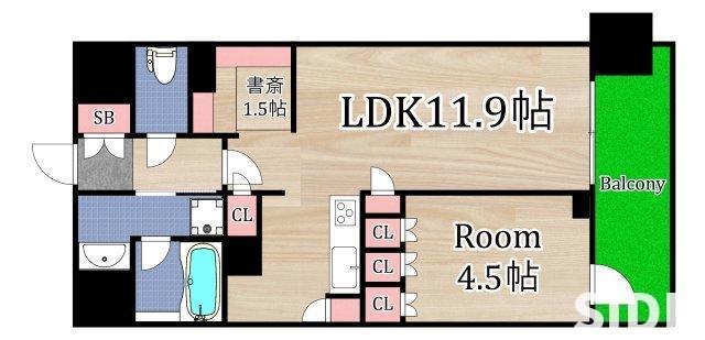 ザ・パークハビオ都島フロント(1SLDK/5階)の間取り写真