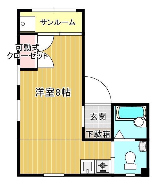 カサファミリア徳永(ワンルーム/2階)の間取り写真