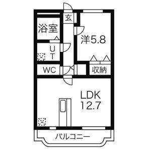 Y&Mディア古河(1LDK/3階)の間取り写真