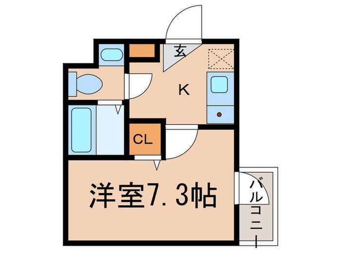 KYOTO HOUSE西大路(1K/1階)の間取り写真