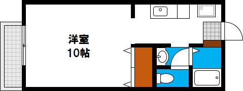レジデンス西崎 B(1K/2階)の間取り写真