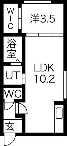 リプルS9W8(1LDK/3階)の間取り写真