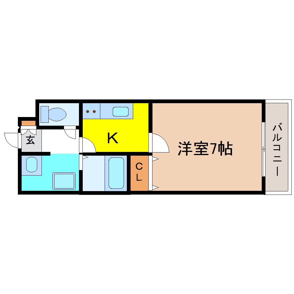 八乙女マミサワハイツ(1K/3階)の間取り写真