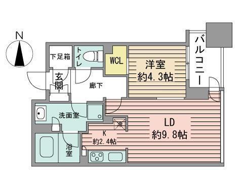 プライムメゾン南2条(1LDK/3階)の間取り写真