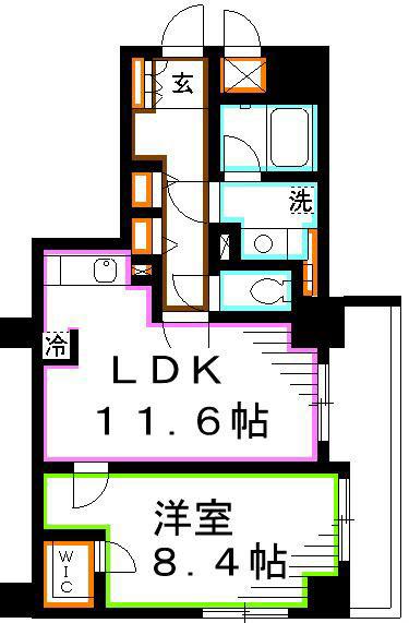 フェアステージ武蔵野(1LDK/9階)の間取り写真