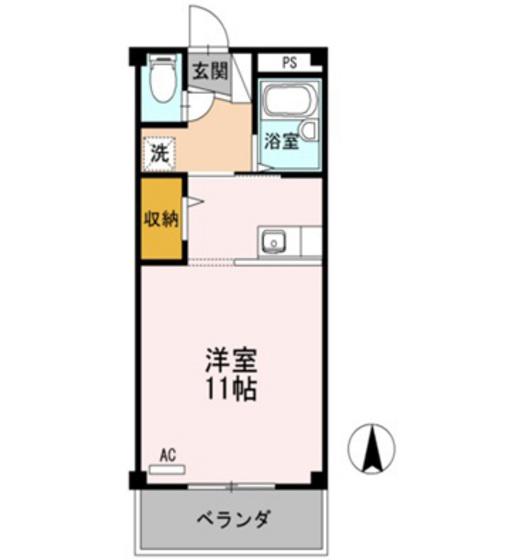 シティパルFUJU(ワンルーム/4階)の間取り写真