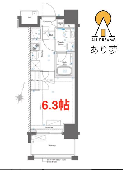 AZEST横浜山王(1K/3階)の間取り写真