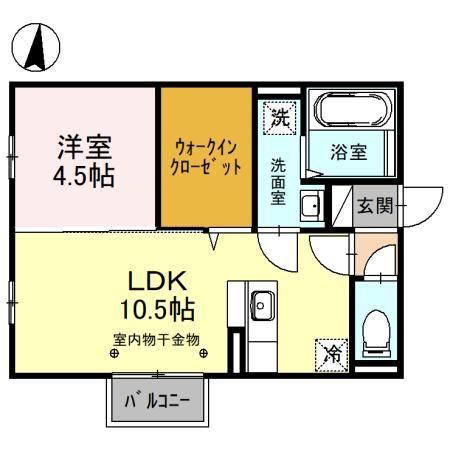 セジュール ベルサイユ(1LDK/2階)の間取り写真
