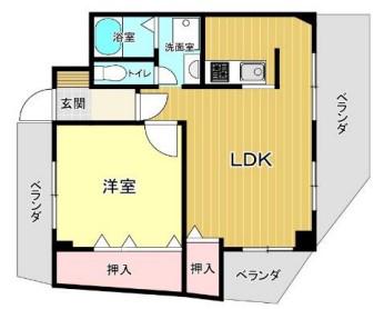 HK81ビル(1LDK/2階)の間取り写真