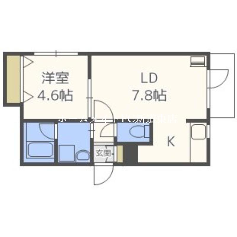 BLAST麻生(1DK/4階)の間取り写真