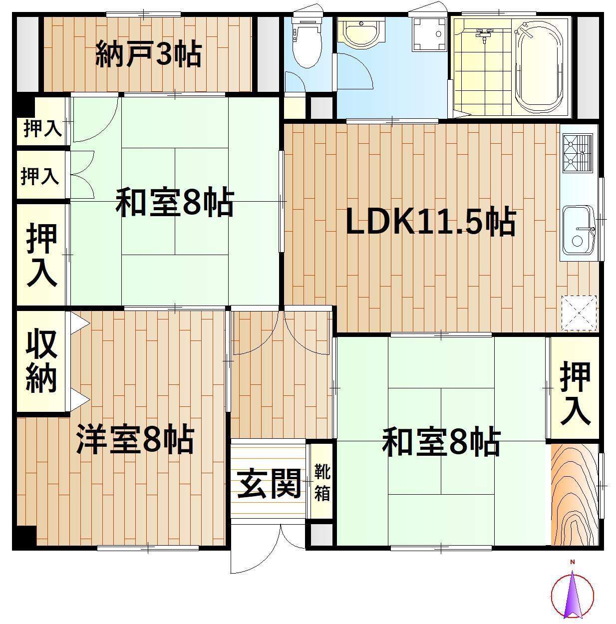 サン・ドルチェ(3SLDK/1階)の間取り写真