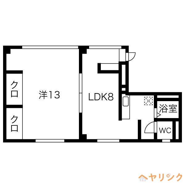 グランブルー(1LDK/3階)の間取り写真