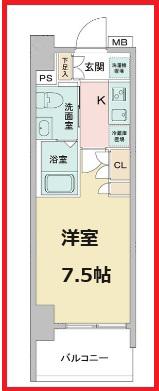 ラドゥセールお花茶屋I(1K/3階)の間取り写真