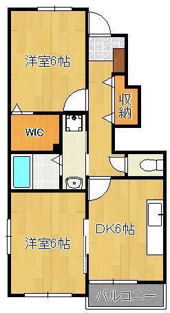 エスペランサ(2DK/1階)の間取り写真