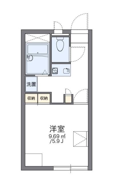 レオパレスオアシス(1K/1階)の間取り写真