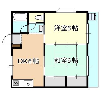 ニューグリーンマンション(2DK/2階)の間取り写真