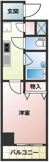 スカイコート新小岩(1K/12階)の間取り写真