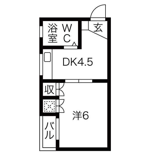 明治第一ビル(1K/2階)の間取り写真