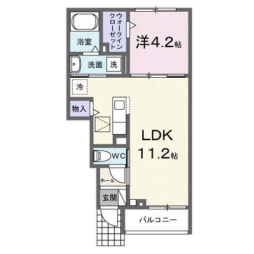 湘南シティコート(1LDK/1階)の間取り写真