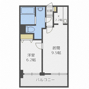 ビッグパレス南4条(1LDK/10階)の間取り写真